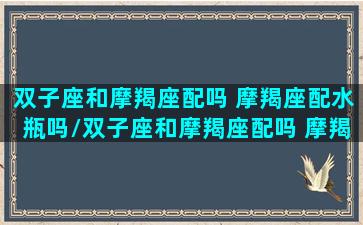 双子座和摩羯座配吗 摩羯座配水瓶吗/双子座和摩羯座配吗 摩羯座配水瓶吗-我的网站